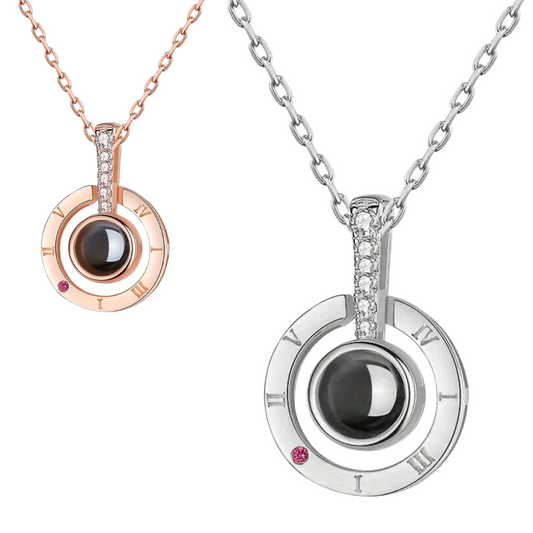 Projection 100 Languages I Love You Round Pendant Necklace Gift For Girlfriend Best Friend Partner For Birthday Anniversary Valentine's Day