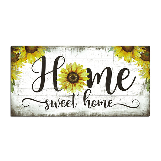 Home Sweet Home Sunflower Wooden Rectangular Hanging Sign Plaque Ornament Gift Keepsake