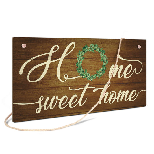 Home Sweet Home Wooden Rectangular Hanging Sign Plaque Ornament Gift Keepsake