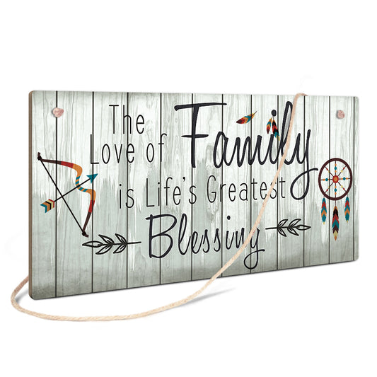 Family Is Life's Greatest Blessing Wooden Rectangular Hanging Sign Plaque Ornament Gift Keepsake