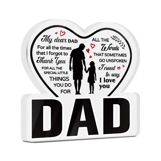 My Dear Dad Poem Acrylic Plaque Block Free-Standing Sign Gift Keepsake For Dad Father For Birthday Father's Day Special Occasion