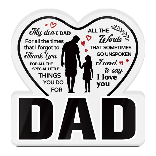 My Dear Dad Poem Acrylic Plaque Block Free-Standing Sign Gift Keepsake For Dad Father For Birthday Father's Day Special Occasion