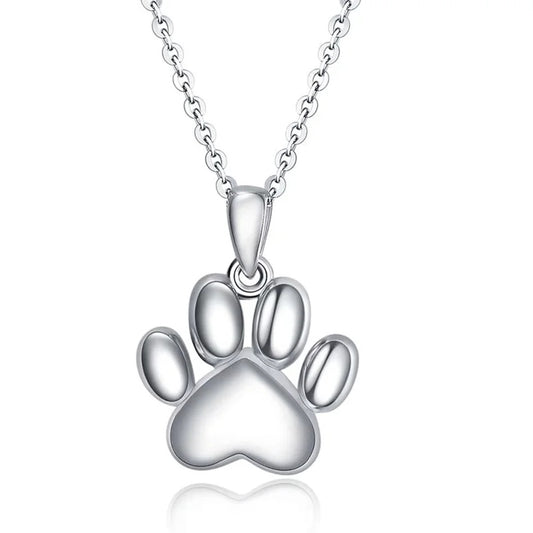 Pet Paw Ashes Necklace Memorial Pendant Ashes Locket Cremation Urn Keepsake in Stainless Steel Gift For Loss Of Pet Bereavement Sympathy Remembrance