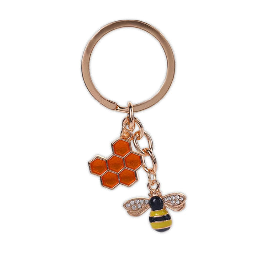 Bee Honey Bee Charm Rhinestone Keyring Bee Lovers Metal Keychain Gift For Friend Mother Aunt Daughter Niece Grandma For Birthday Special Occasion