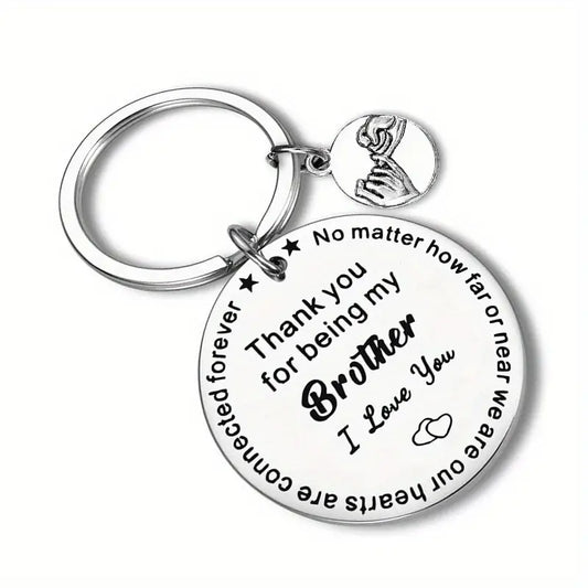 Brother Engraved Keychain Never Forget That I Love You Forever Keyring Sibling Gift For Brother Friend For Birthday Special Occasion