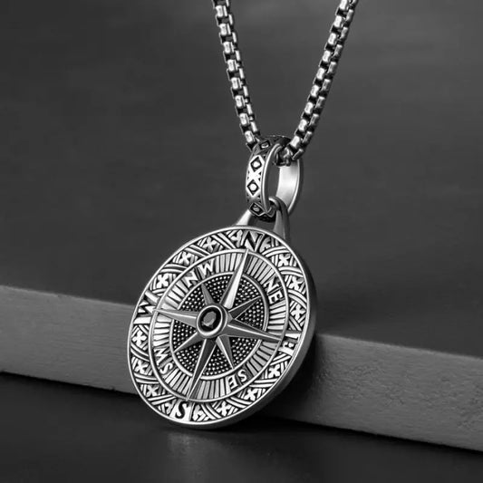 Compass Steampunk Fashion Retro Urban Pendant Necklace Gift For Boyfriend Dad Brother Son For Birthday Special Occasion