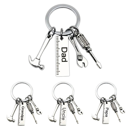 Dad Grandpa Uncle Gift Handy Man Tools Keychain Metal DIY Keyring Hammer Wrench For Dad Father Stepfather Fatherhood Gifts For Father's Day Birthday Special Occasion