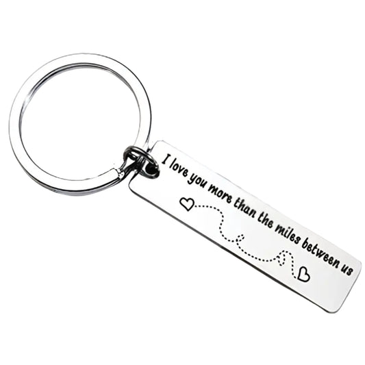 I Love You More Than The Miles Between Us Keyring Charm Keychain Gift For Boyfriend Girlfriend Partner Couples For Birthday Anniversary Valentine's Day Special Occasion