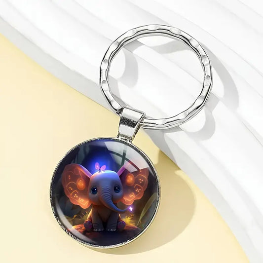 Magical Cute Elephant Butterfly Keyring Charm Keychain Gift For Friend Mother Aunt Daughter Niece Grandma For Birthday Special Occasion