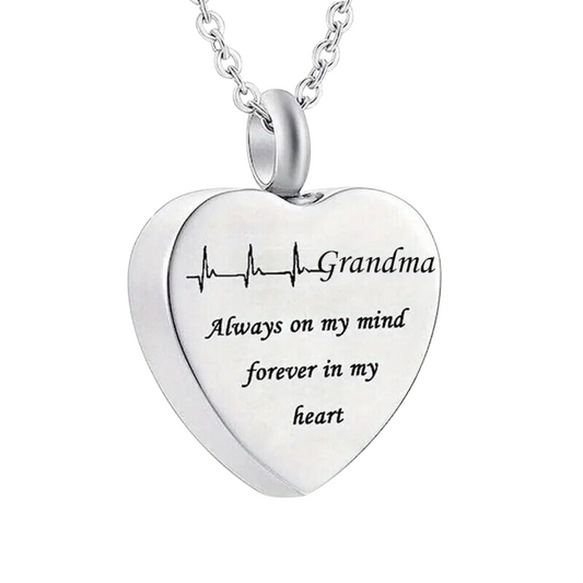 Family Heart Jewellery Urn for Mum Dad Sister Brother Grandma Grandpa Necklace Pendant Ashes Locket Cremation Keepsake Gift For Loss Of Loved One Bereavement Sympathy Remembrance