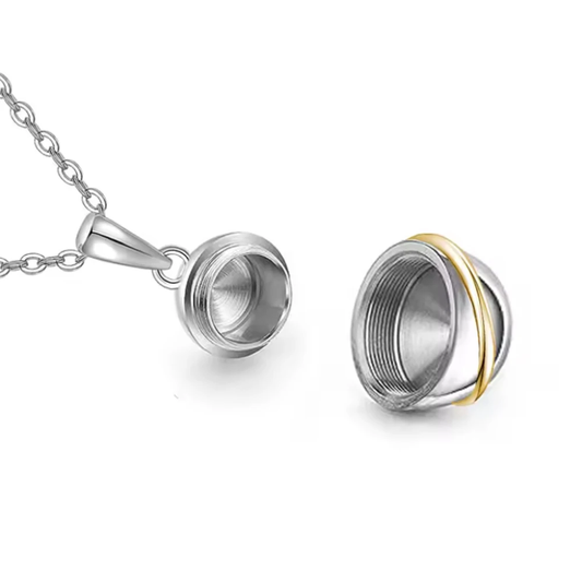 Sphere Ashes Necklace Memorial Pendant Ashes Locket Cremation Urn Keepsake in Stainless Steel Gift For Loss Of Loved One Bereavement Sympathy Remembrance