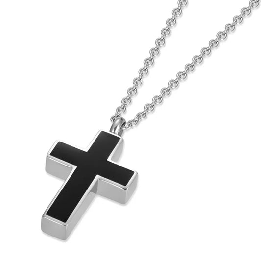 Cross Ashes Necklace Memorial Pendant Ashes Locket Cremation Urn Keepsake in Stainless Steel Gift For Loss Of Loved One Bereavement Sympathy Remembrance