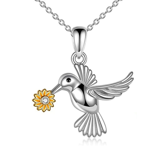 Hummingbird Ashes Necklace Memorial Pendant Ashes Locket Cremation Urn Keepsake in Stainless Steel Gift For Loss Of Loved One Bereavement Sympathy Remembrance