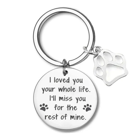 Pet Memorial Keychain Engraved Paw Charm Gift Loss Of Dog Cat Keyring Keepsake For Loss Of Pet Bereavement Sympathy Remembrance V1