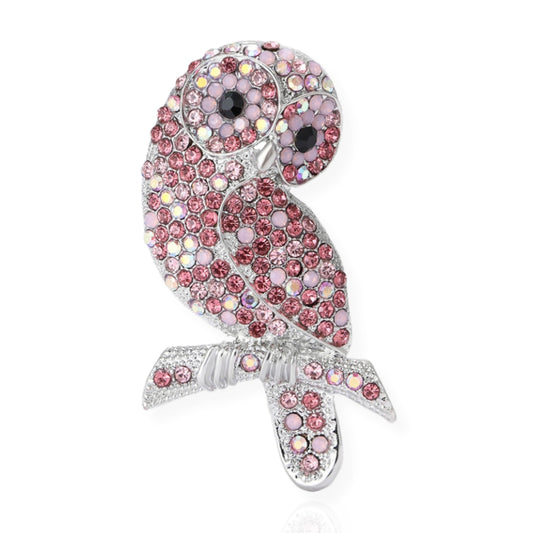 Forest Owl Brooch Elegant Inlaid Rhinestone Animal Lapel Pin For Women Blouse Dress Coat Scarf Brooch