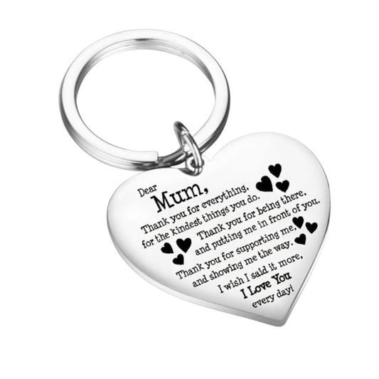Mum Mother Keychain I Love You Thank You Keyring Gift For Mother's Day Birthday Special Occasion
