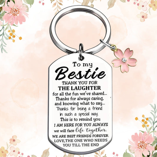 To My Bestie Keyring Engraved Keychain Gift For BFF Best Friend Bestie Friendship For Birthday Friendship Day Special Occasion