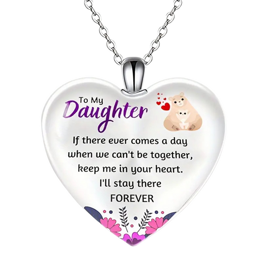 To My Daughter Keep Me In Your Heart Necklace Pendant Gift For Loss Of Loved One Bereavement Sympathy Remembrance