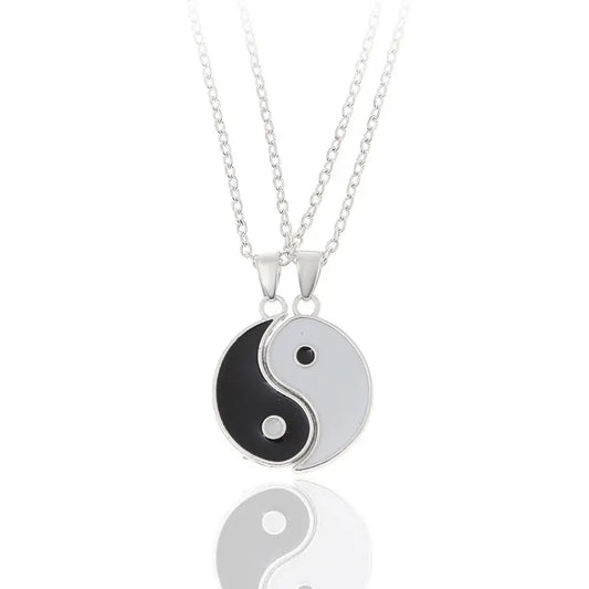 Best Friend Couple Matching Yin Yang Adjustable Chain Necklaces Gift For Girlfriend Best Friend Bestie Partner For Birthday Anniversary Valentine's Day