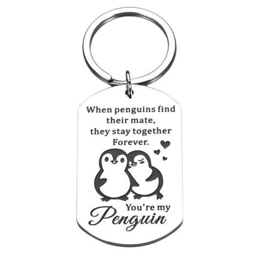 You're My Penguin Stainless Steel Keychain Partner Keyring Gift For Girlfriend Boyfriend Partner Couples For Birthday Anniversary Valentine's Day Special Occasion