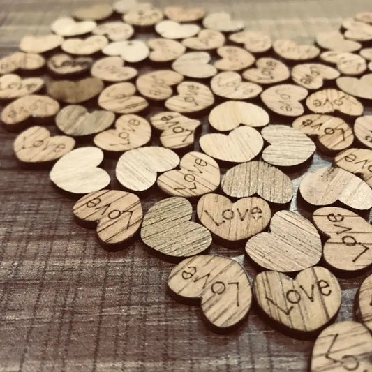 100pcs Mini Wooden Love Heart Wedding Table Scatter DIY Craft Accessories For Wedding Party Decoration