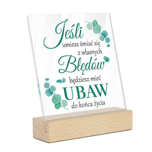 Polish Ubaw Do Końca Życia Acrylic Plaque On Wooden Stand Free-Standing Sign Gift Keepsake For Friends Family For Birthday Special Occasion