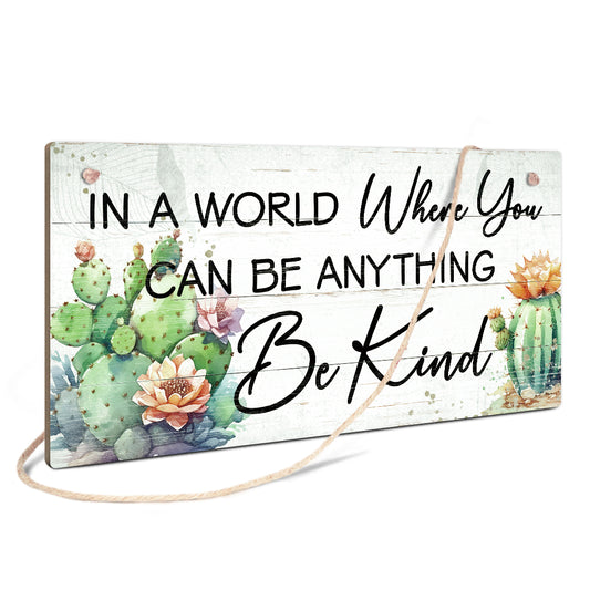 Be Kind Wooden Rectangular Hanging Sign Plaque Ornament Gift Keepsake