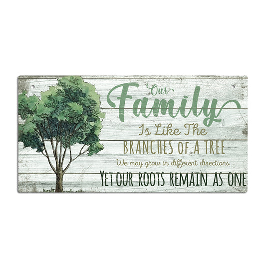 Family Our Roots Remain As One Wooden Rectangular Hanging Sign Plaque Ornament Gift Keepsake