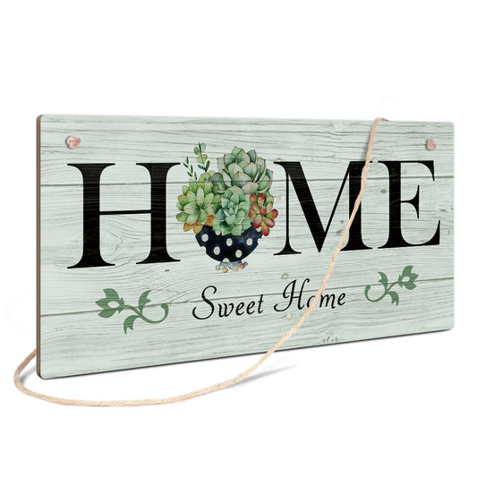 Home Sweet Home Floral Wooden Rectangular Hanging Sign Plaque Ornament Gift Keepsake