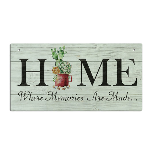 Home Where Memories Are Made Wooden Rectangular Hanging Sign Plaque Ornament Gift Keepsake