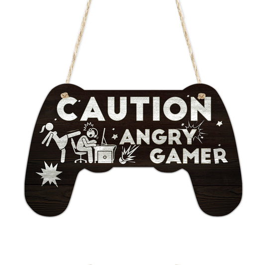 Gaming Player Controller Game Pad Wooden Hanging Sign Plaque Ornament Gift
