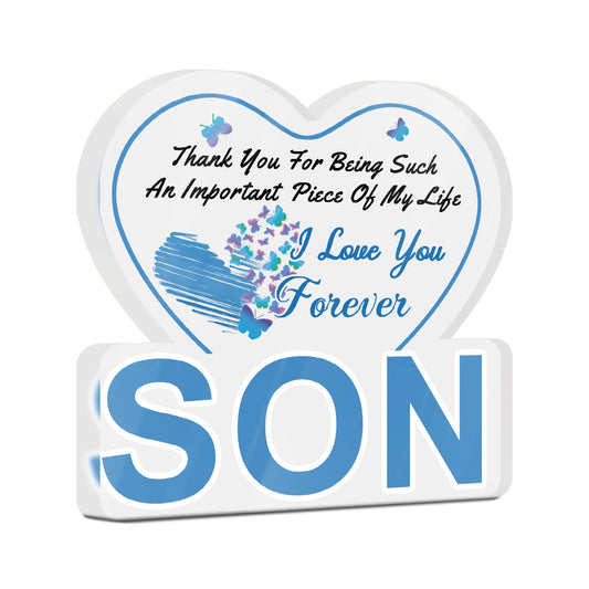 I Love You Forever Son Acrylic Plaque Block Free-Standing Sign Gift Keepsake For Son For Birthday Special Occasion