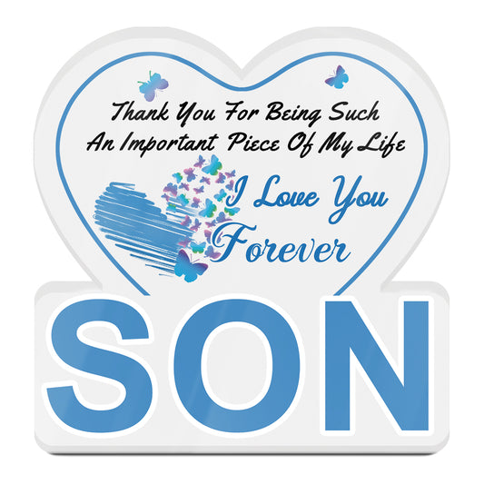 I Love You Forever Son Acrylic Plaque Block Free-Standing Sign Gift Keepsake For Son For Birthday Special Occasion