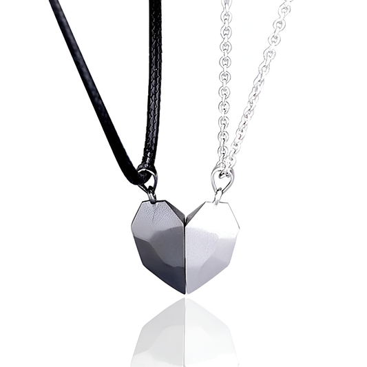 Magnetic Best Friend Couple Matching Hearts Adjustable Chain Necklaces Gift For Girlfriend Boyfriend Best Friend Partner For Birthday Anniversary Valentine's Day
