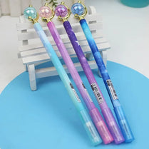 4pcs of Dreamy Starry Glass Planet Gel Pens Magical Stationary School Office