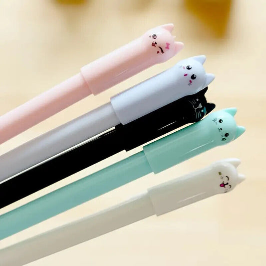 6pcs Kawaii Cat Kitten Cute Cartoony Gel Pen School Office Supplies Pens