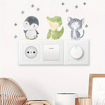 6pcs Animal Wall Decals Self Adhesive PVC Animal Stickers Kids Bedroom Nursery