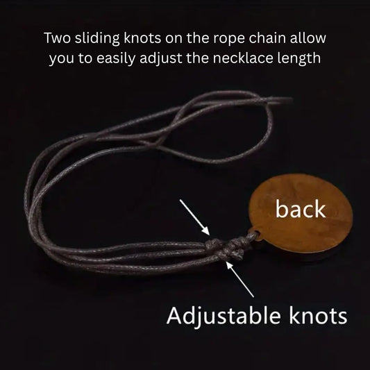 Tree Of Life Roots Ethnic Spiritual Wooden Pendant Encased Glass Dome Bohemian Unisex Necklace Adjustable 45-86cm