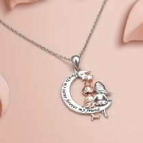 Always My Sister Forever My Friend Crescent Moon Necklace Jewellery Gift