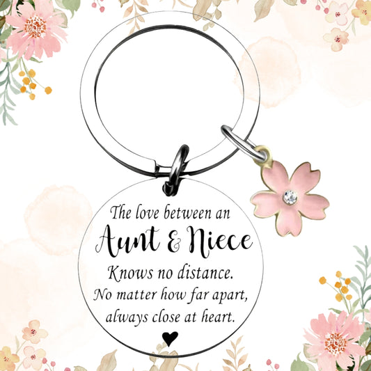 Aunt & Niece Engraved Keyring Stainless Steel Cute Keychain Keepsake Gift For Aunties Nieces For Birthday Special Occasion