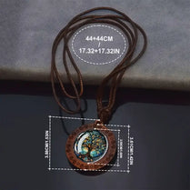 Boho Tree Of Life Wooden Pendant Necklace Men's Women's Jewellery