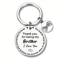 Brother Keychain Never Forget That I Love You Forever Keyring Sibling Gift