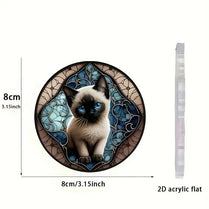 Cute Siamese Cat Acrylic Hanging Car Home Room Pendant Sign Plaque Ornament