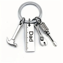 Dad Grandpa Uncle Gift Handy Man Tools Keychain Metal DIY Keyring Hammer Wrench