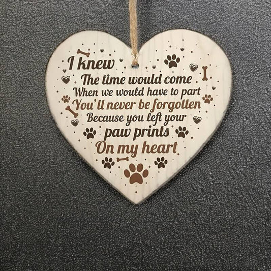 Pet Memorial Dog Cat Tribute Wooden Heart Grave Memorial Sign Plaque Ornament