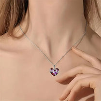 Exquisite Heart-Shape Red Crystal Mother's Day Pendant Necklace