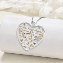 Exquisite Butterfly Memorial Heart-Shaped Necklace My Heart Stopped But My Love For You Did Not Pendant