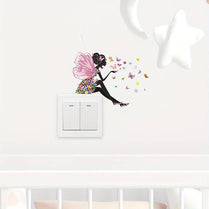 Butterfly Flower Fairy Cute Wall Decals For Bedroom, Living Room, Nursery