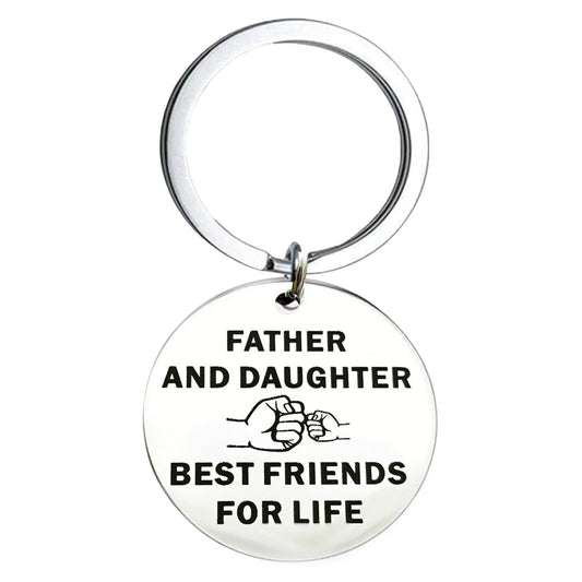 Father And Daughter Best Friends For Life Keychain Keyring Fatherhood Gifts For Father's Day Birthday For Dad Father Stepfather