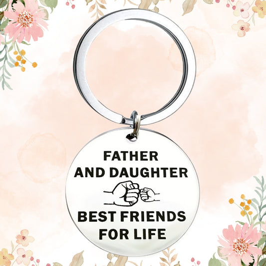 Father And Daughter Best Friends For Life Keychain Keyring Fatherhood Gifts For Father's Day Birthday For Dad Father Stepfather